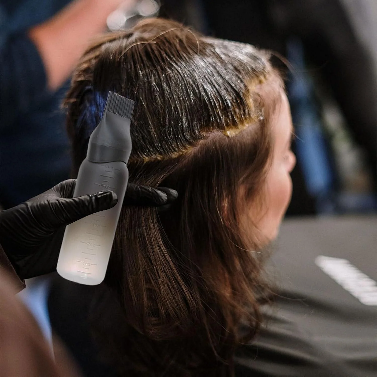 بطری روغن پوست سر، بطری روغن زدن مو | شانه روغن زدن موی سر مدرج و قابل حمل برای آرایشگاه، آموزشگاه زیبایی و مسافرت