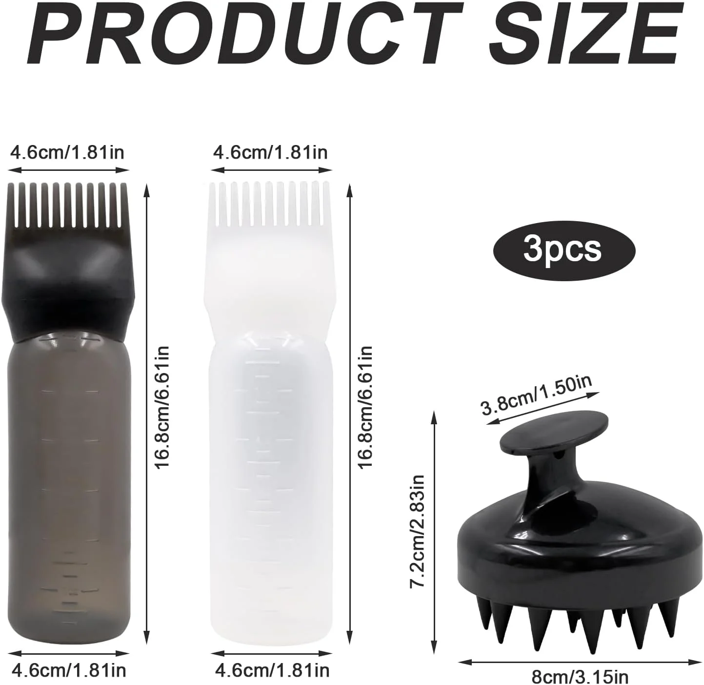 بطری اپلیکاتور شانه ریشه مو Inheming، اپلیکاتور روغن رنگ مو پلاستیکی، بطری اسپری مداوم 300 میلی لیتری، برس شامپو ماساژور پوست سر