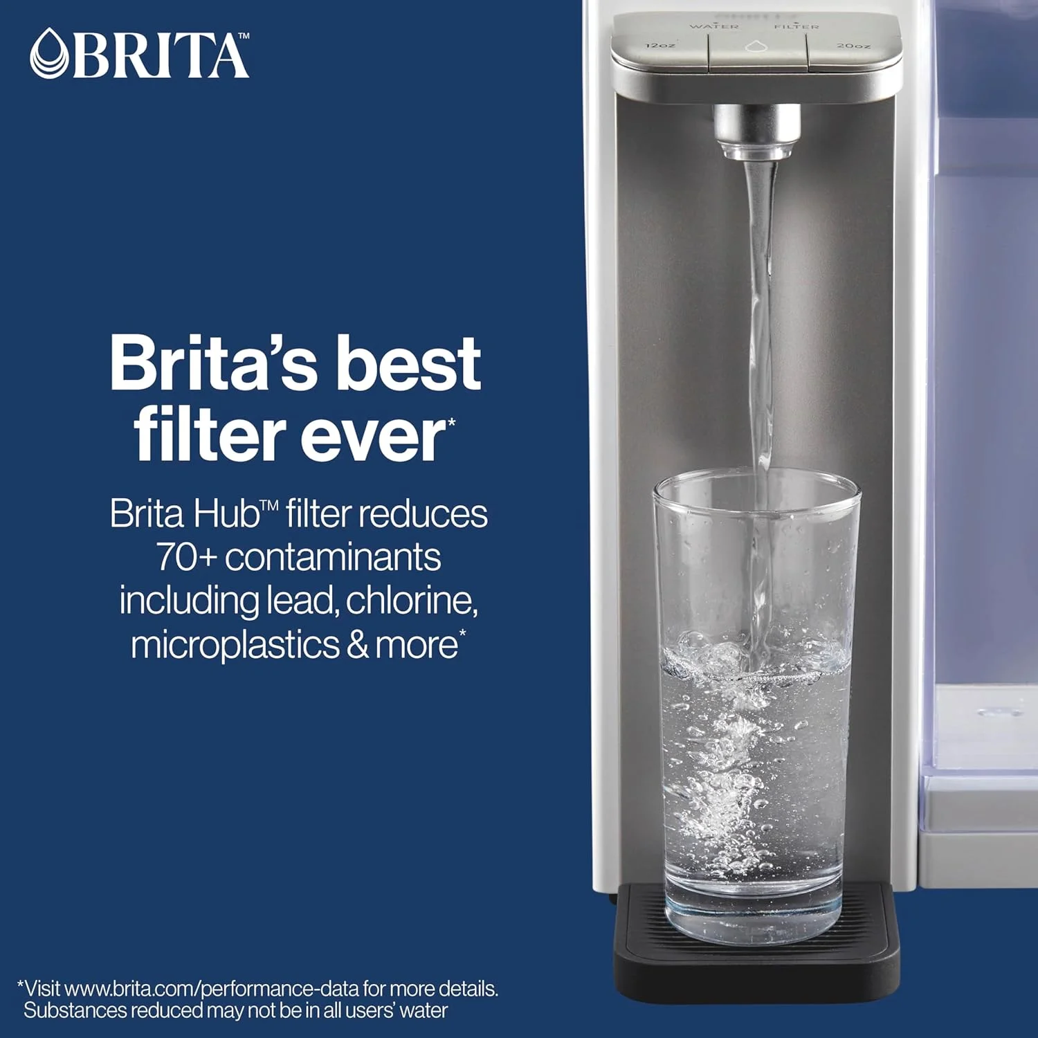 دستگاه تصفیه آب رومیزی فوری و قدرتمند Brita Hub، مخزن آب 12 فنجانی، شامل فیلتر کربن بلاک 6 ماهه، سفید، 87340 دستگاه تصفیه آب رومیزی فوری و قدرتمند Brita Hub، مخزن آب 12 فنجانی، شامل فیلتر کربن بلاک 6 ماهه، سفید، 87340