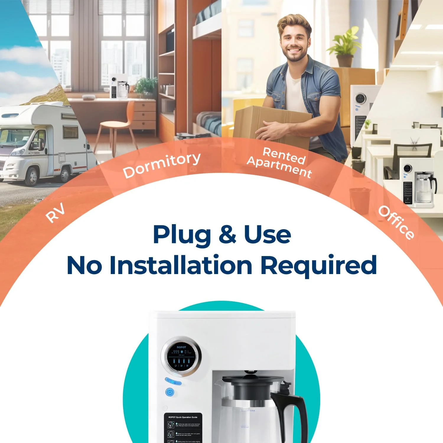 دستگاه تصفیه آب رومیزی اسمز معکوس بلووآ مدل RO100ROPOT-UV - تصفیه 6 مرحله ای با UV و بازسازی، فیلتراسیون رومیزی RO، دستگاه تصفیه آب قابل حمل دستگاه تصفیه آب رومیزی اسمز معکوس بلووآ مدل RO100ROPOT-UV - تصفیه 6 مرحله ای با UV و بازسازی، فیلتراسیون رومیزی RO، دستگاه تصفیه آب قابل حمل