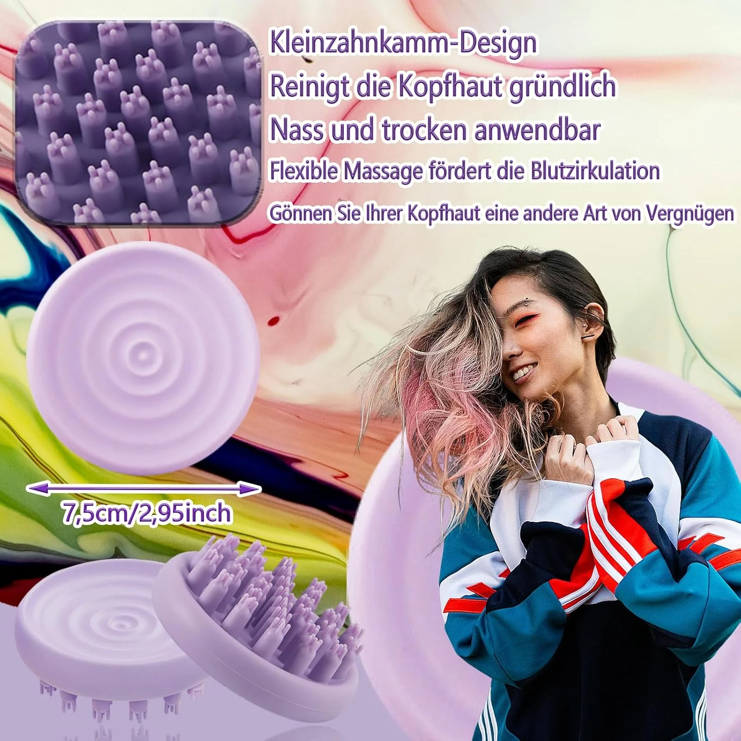 اپلیکاتور روغن مو WhaleO، اپلیکاتور روغن مو با ماساژور پوست سر، بطری اپلیکاتور روغن مو - ابزار حالت دهنده موی قابل اعتماد برای رنگ کردن مو