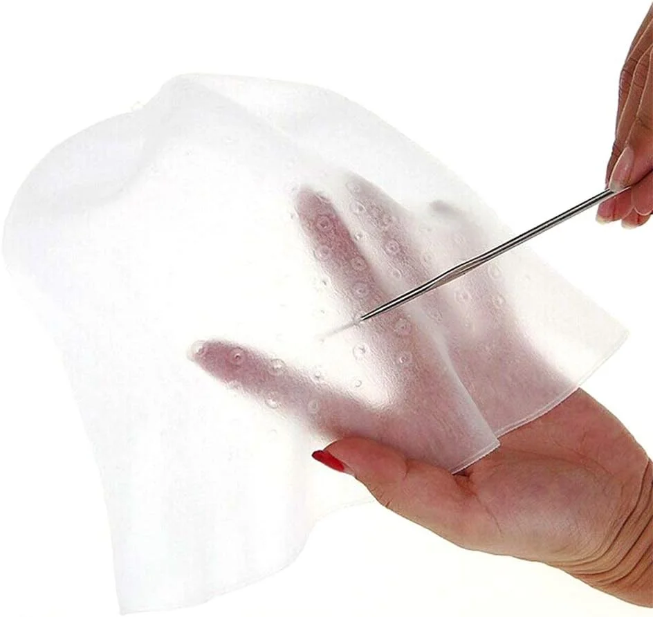 ۱ عدد کلاه رنگ مو سیلیکونی، کلاه هایلایت موی سر سالنی با قلاب فلزی برای ابزارهای حرفه ای آرایشگری (شفاف) خلاقانه و کاربردی