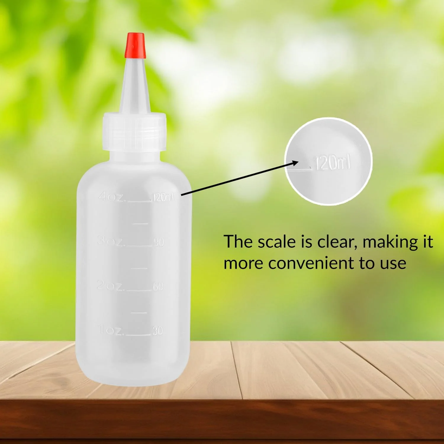 بطری فشاری Tabanzhe - 2 عدد بطری 120 میلی لیتری قابل استفاده مجدد و قابل حمل با نازل، بطری های فشاری پلاستیکی مدرج برای شامپو مایع، شستشوی بدن، رنگ، صنایع دستی هنری، چسب