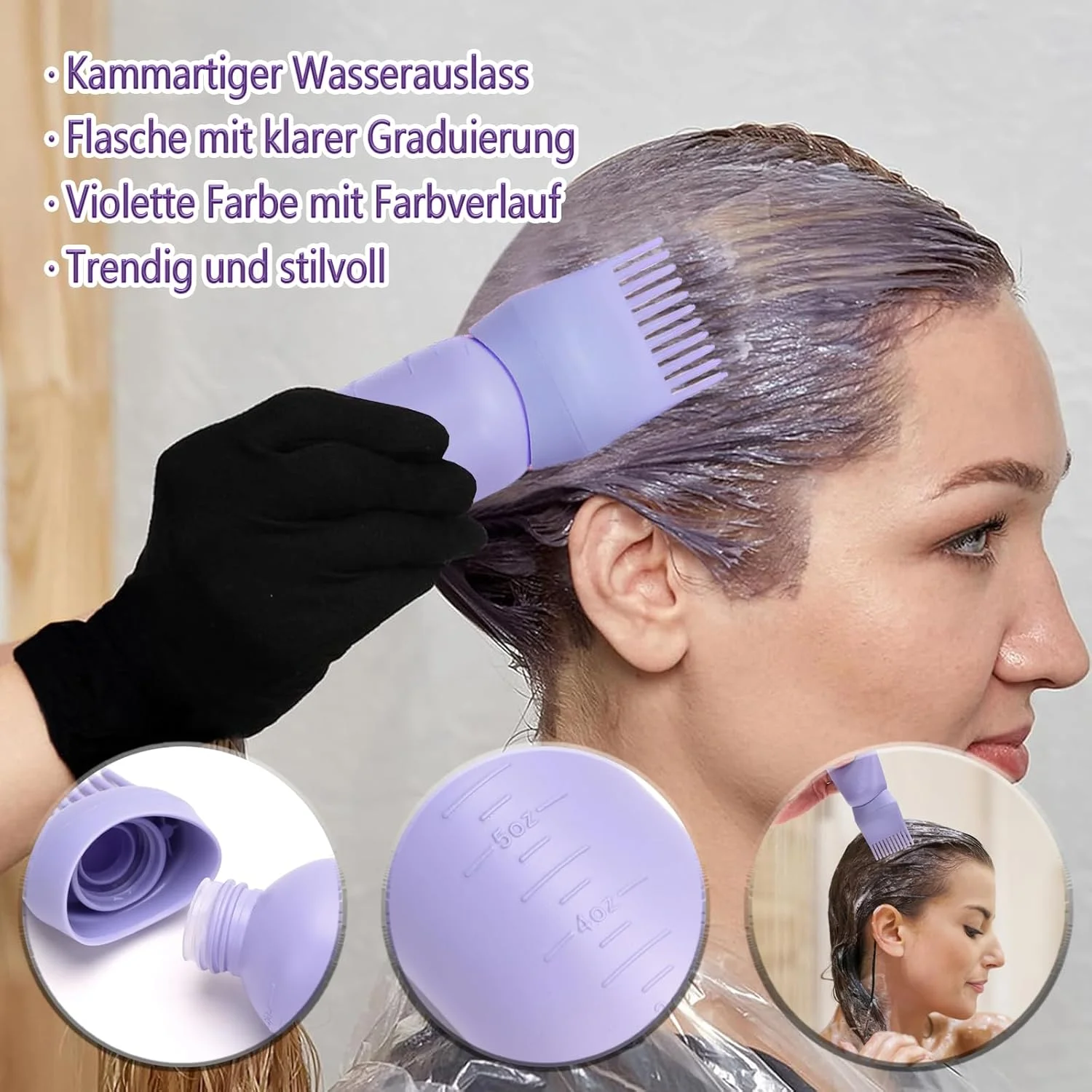 اپلیکاتور روغن مو WhaleO، اپلیکاتور روغن مو با ماساژور پوست سر، بطری اپلیکاتور روغن مو - ابزار حالت دهنده موی قابل اعتماد برای رنگ کردن مو