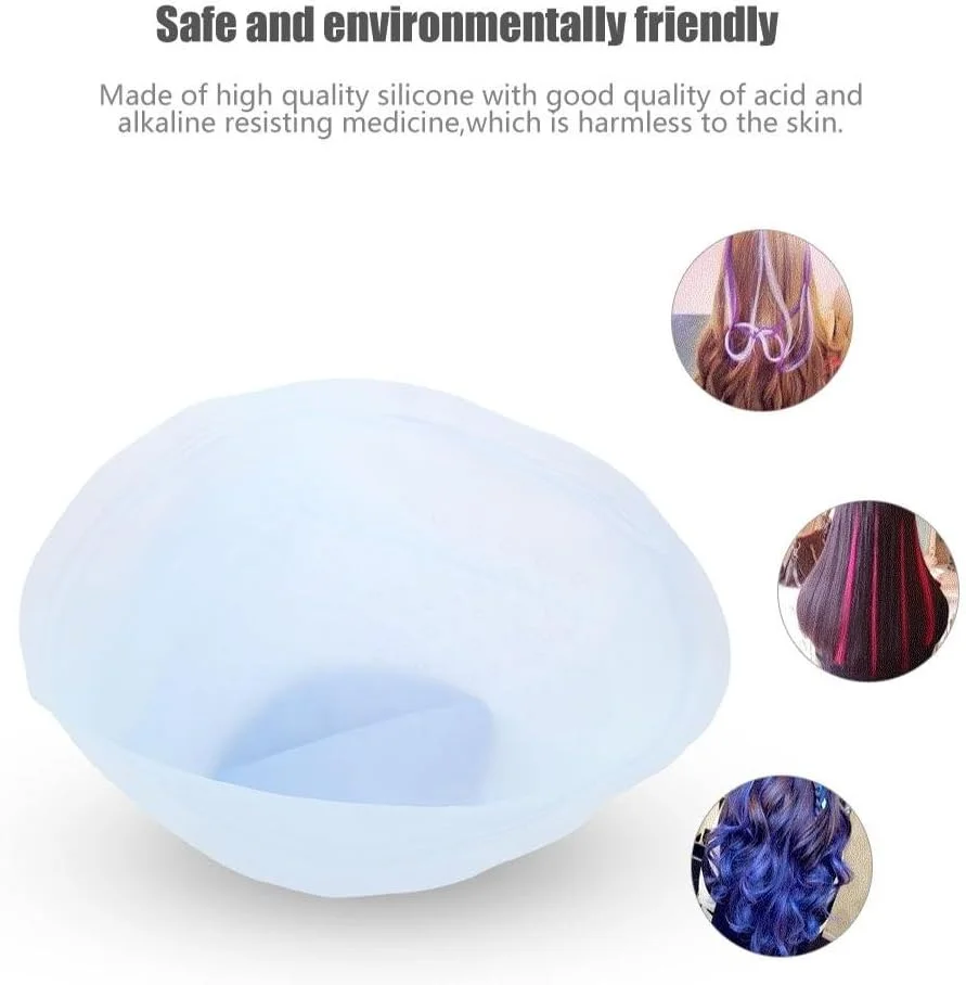 کلاه رنگ مو سیلیکونی، کلاه رنگ موی قابل استفاده مجدد، ابزار آرایش مو به همراه قلاب برای خانم ها و آقایان (آبی)