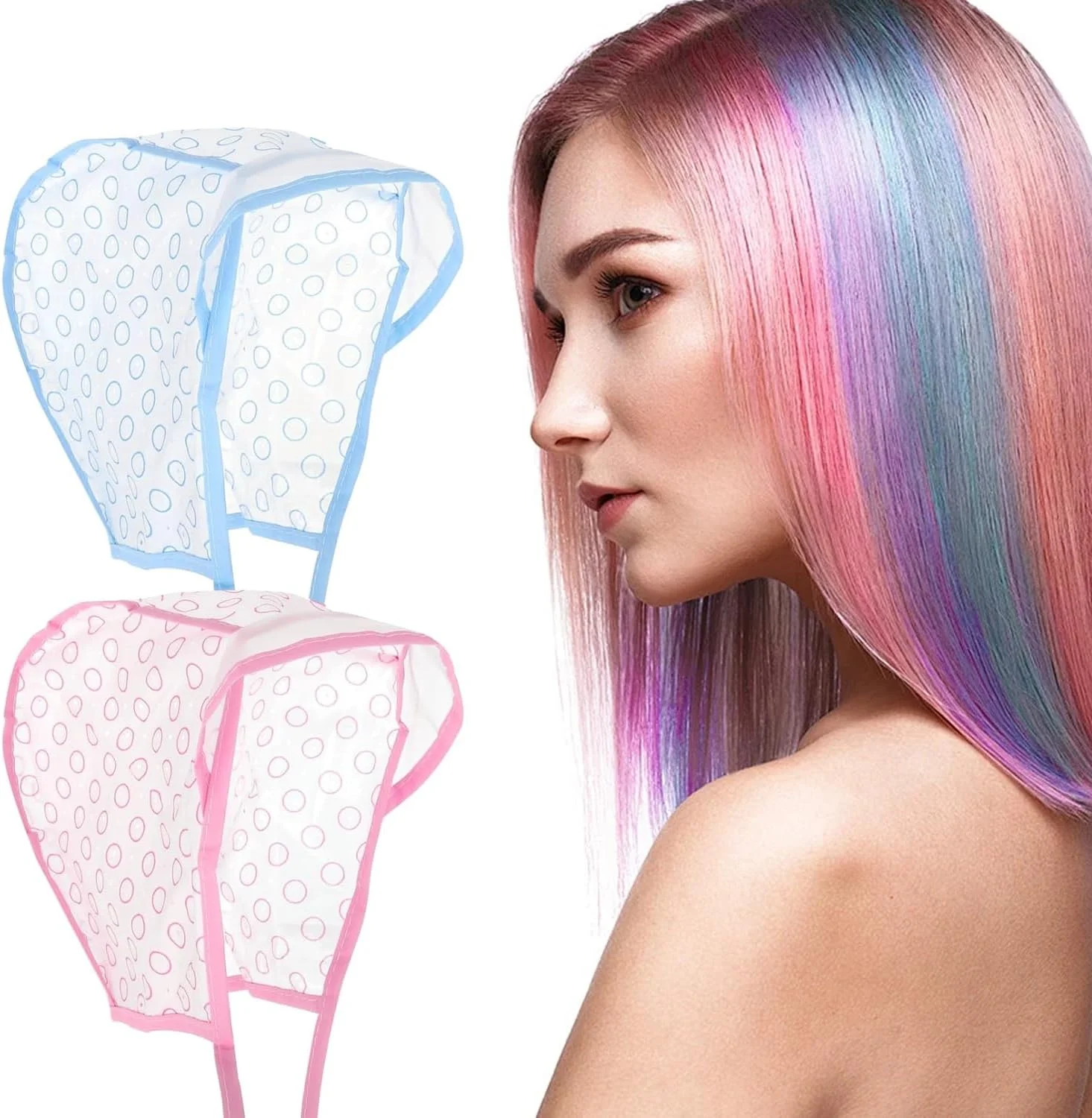 کلاه مش مو با قلاب های پلاستیکی، برس رنگ مو، کلاه مش، کلاه رنگ مو، کلاه مش برای رنگ کردن مو در خانه و سالن، بسته 7 عددی کلاه مش مو با قلاب های پلاستیکی، برس رنگ مو، کلاه مش، کلاه رنگ مو، کلاه مش برای رنگ کردن مو در خانه و سالن، بسته 7 عددی