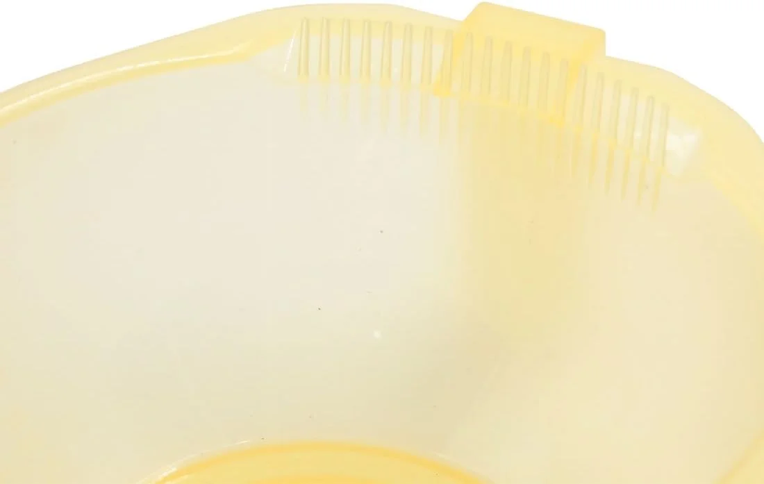 کاسه مدرج مخلوط رنگ مو با دسته پلاستیکی زرد رنگ Ruilogod، ابزار حالت دهنده شفاف