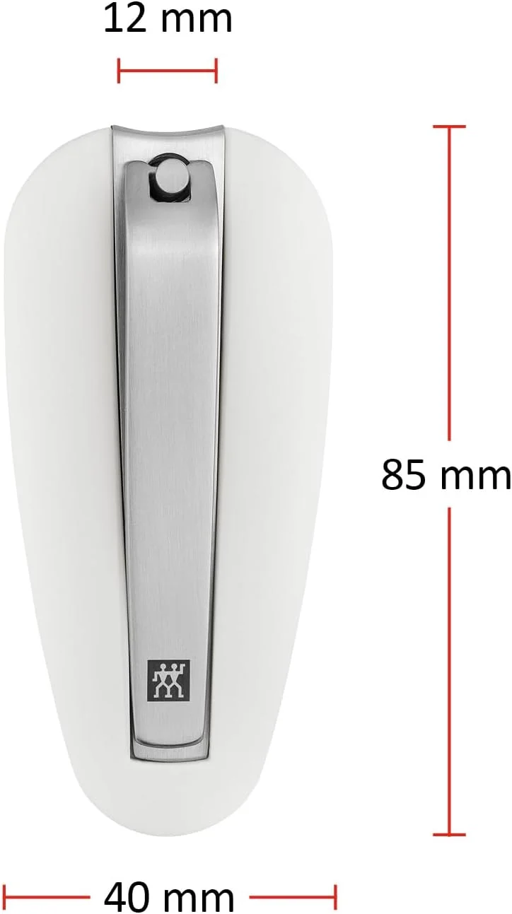 ناخن گیر ممتاز ZWILLING، 85 سانتی متر، فولاد ضد زنگ، پرداخت ساتن، شکل بیضی ارگونومیک، لبه منحنی برای برش دقیق، دارای گیره و سوهان ناخن یکپارچه، سفید ناخن گیر ممتاز ZWILLING، 85 سانتی متر، فولاد ضد زنگ، پرداخت ساتن، شکل بیضی ارگونومیک، لبه منحنی برای برش دقیق، دارای گیره و سوهان ناخن یکپارچه، سفید