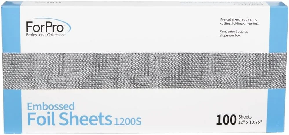 برگههای فویل برجسته مجموعه حرفهای ForPro 1200S، فویل آلومینیومی، جعبه پخش کننده بازشو، برای استفاده در رنگ کردن مو و خدمات هایلایت، ایمن برای مواد غذایی، 30.48 سانتیمتر عرض × 27.30 سانتیمتر طول، 100 عدد برگههای فویل برجسته مجموعه حرفهای ForPro 1200S، فویل آلومینیومی، جعبه پخش کننده بازشو، برای استفاده در رنگ کردن مو و خدمات هایلایت، ایمن برای مواد غذایی، 30.48 سانتیمتر عرض × 27.30 سانتیمتر طول، 100 عدد