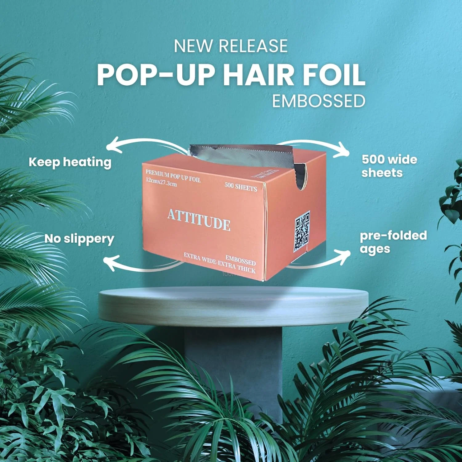 ورق فویل مو پاپ آپ پریمیوم Attitude، طرح دار، فوق العاده پهن، 500 عدد، برای بالیاژ و هایلایت