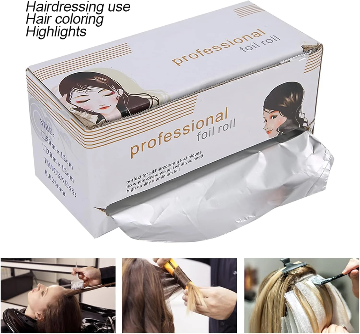فویل آلومینیومی برای مو، فویل رنگ مو برای آرایشگری، رول فویل آلومینیومی حرفه ای برای مو، رول فویل آلومینیومی برای مو، فویل رنگ