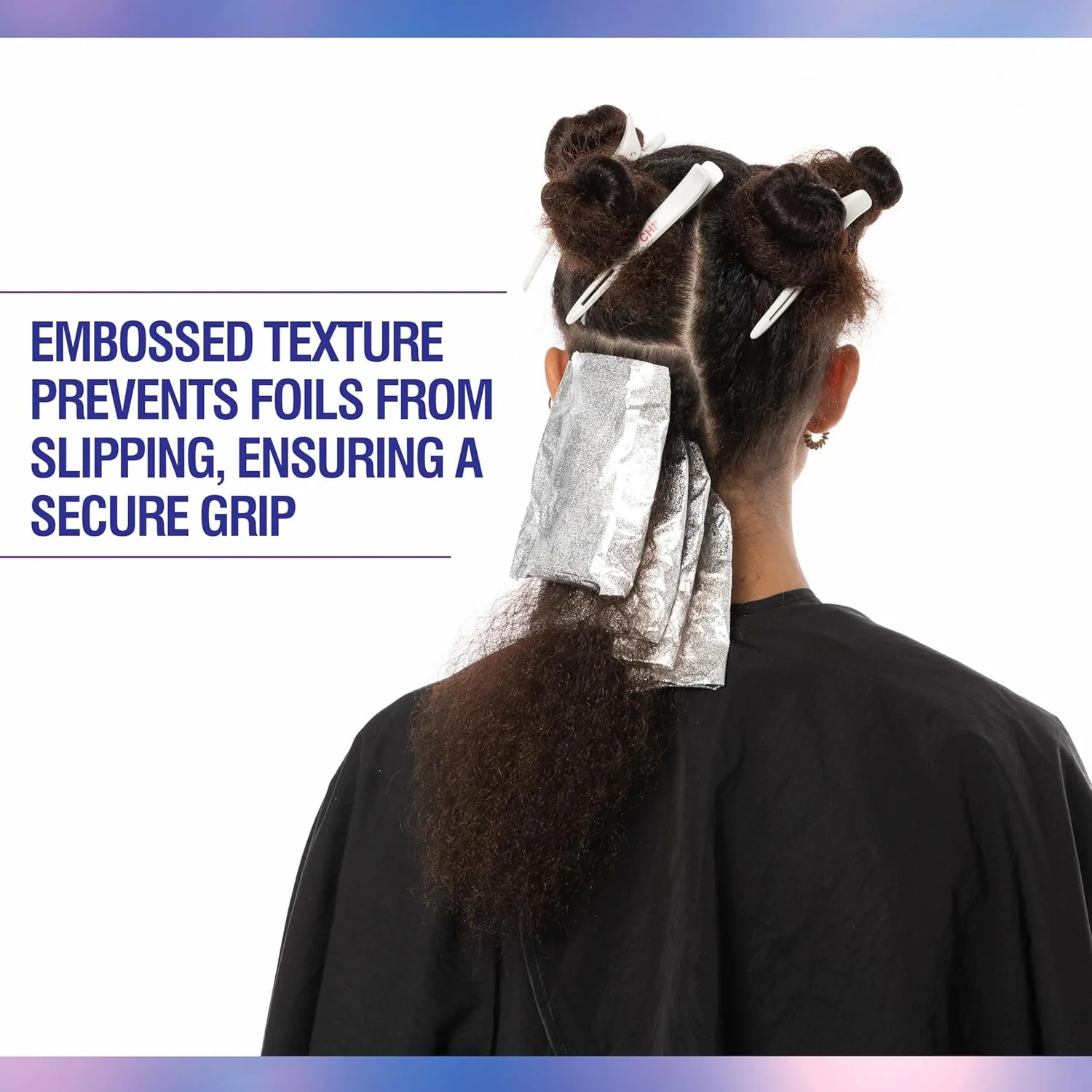 فویل های از پیش برش خورده و آماده مصرف CHI، راه حل نهایی برای استفاده آسان و بی نقص از فویل مو، 400 عدد، نقره ای کلاسیک