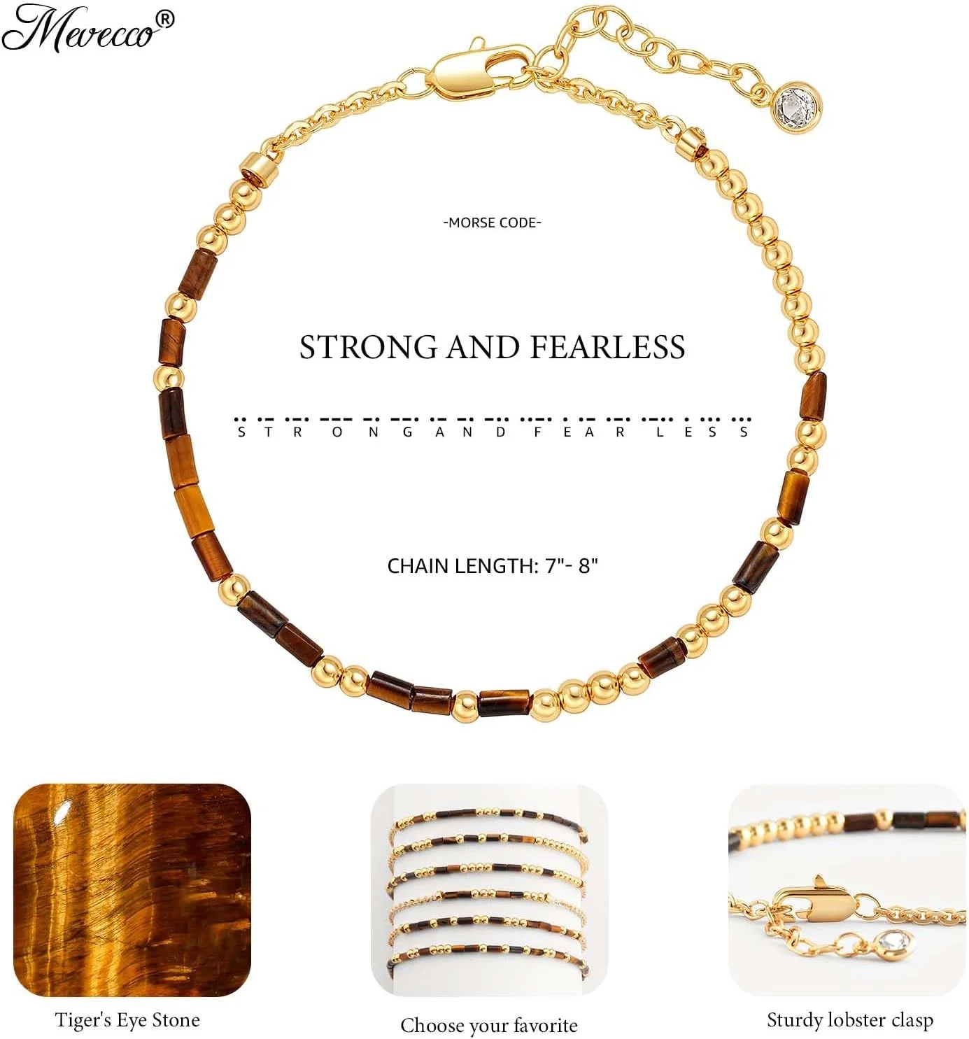 دستبند طلا کد مورس MEVECCO زنانه با روکش طلای 18 عیار، دستبندهای ترکیبی سنگ چشم ببر، دست ساز، زنجیر کد مورس طلایی سفارشی، جواهرات استک دستبند طلا کد مورس MEVECCO زنانه با روکش طلای 18 عیار، دستبندهای ترکیبی سنگ چشم ببر، دست ساز، زنجیر کد مورس طلایی سفارشی، جواهرات استک