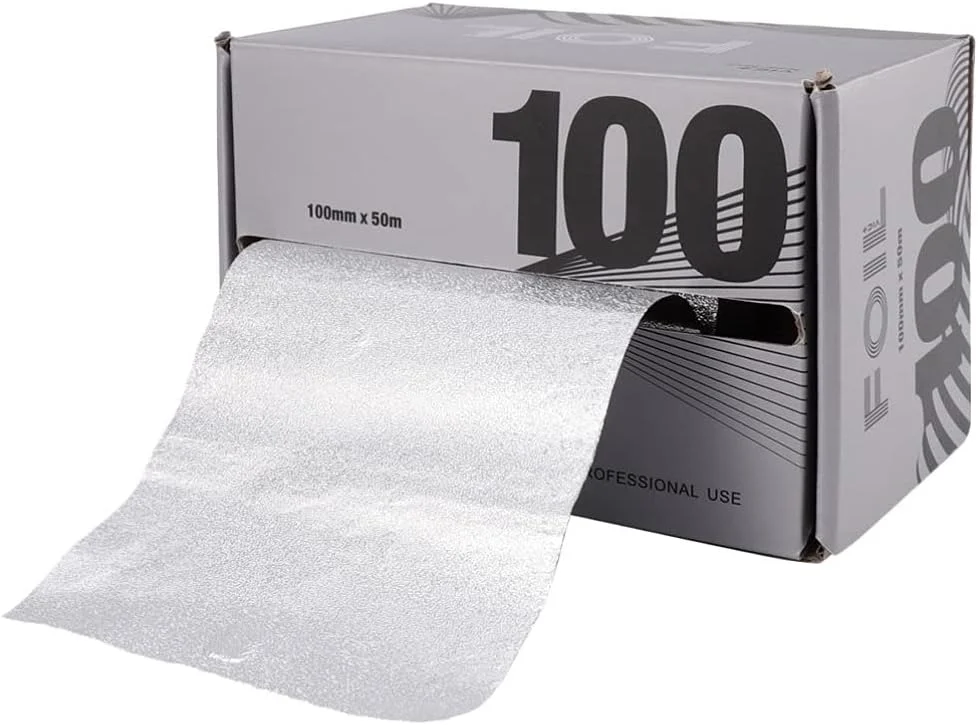 ورق فویل رنگ مو VAKUUM نقره ای، رول فویل هایلایت، فویل فر کننده مو حرفه ای، فویل آرایشگری سالن، روکش مو 5000x12 سانتی متر