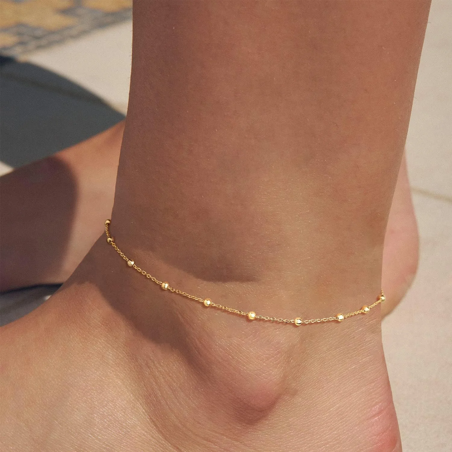 مِوِکو خلخال زنانه زنجیر طلایی با روکش طلای 14 عیار، زیورآلات ساده و ظریف بوهمی ساحلی تابستانی برای دختران مِوِکو خلخال زنانه زنجیر طلایی با روکش طلای 14 عیار، زیورآلات ساده و ظریف بوهمی ساحلی تابستانی برای دختران