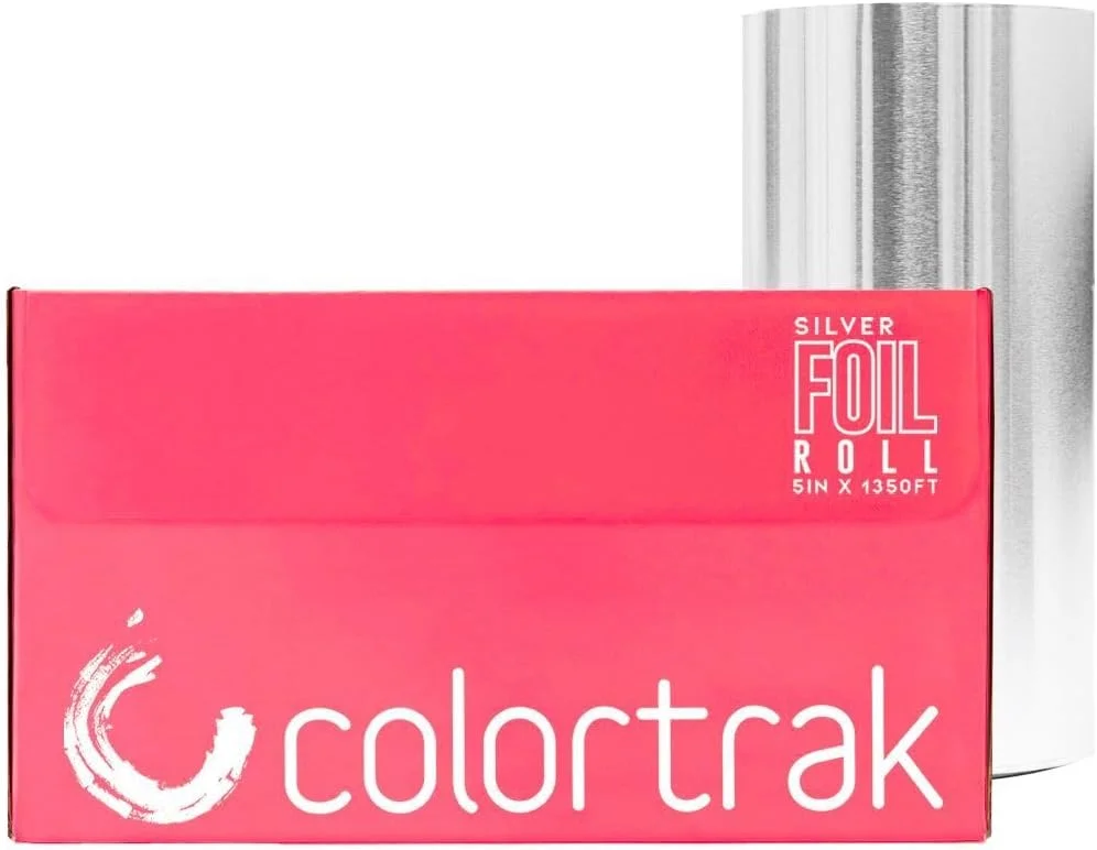 رول فویل هایلایت حرفه ای Colortrak، دارای تیغه یکپارچه روی جعبه برای برش دقیق طول، رول اقتصادی برای حذف ضایعات، نقره ای، ابعاد رول 12.7 سانتی متر در 411 متر