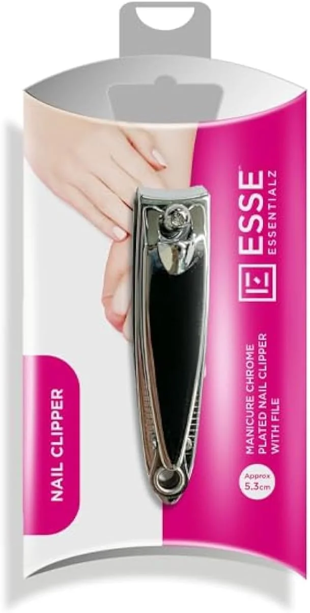 Essentialz Chrome Plated Nail Clipper with File | 5.3cm