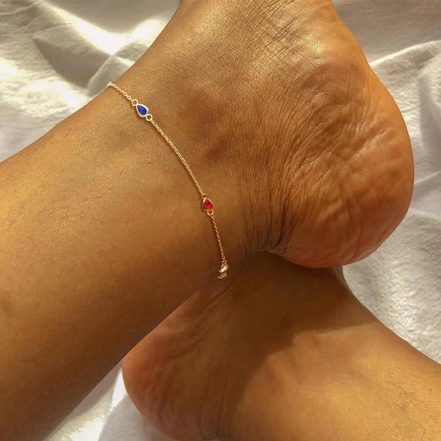 مِوِکو پابند زنانه زنجیر طلایی روکش طلای 14 عیار، زیورآلات ساده و ظریف ساحلی بوهمی تابستانی برای دختران