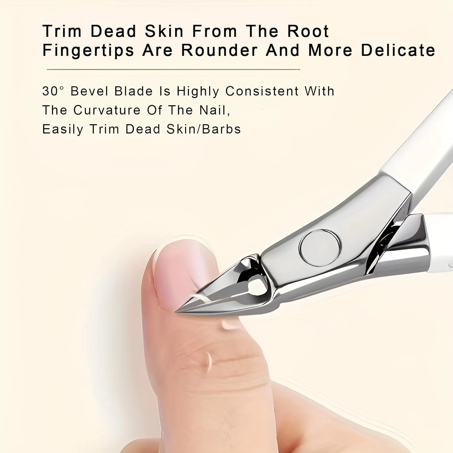ناخن گیر ارگونومیک با دسته آسان گیر برای ناخن های فرورفته، نوک تیز دقیق، ابزار حرفه ای پا پزشکی - سفید، سایز متوسط