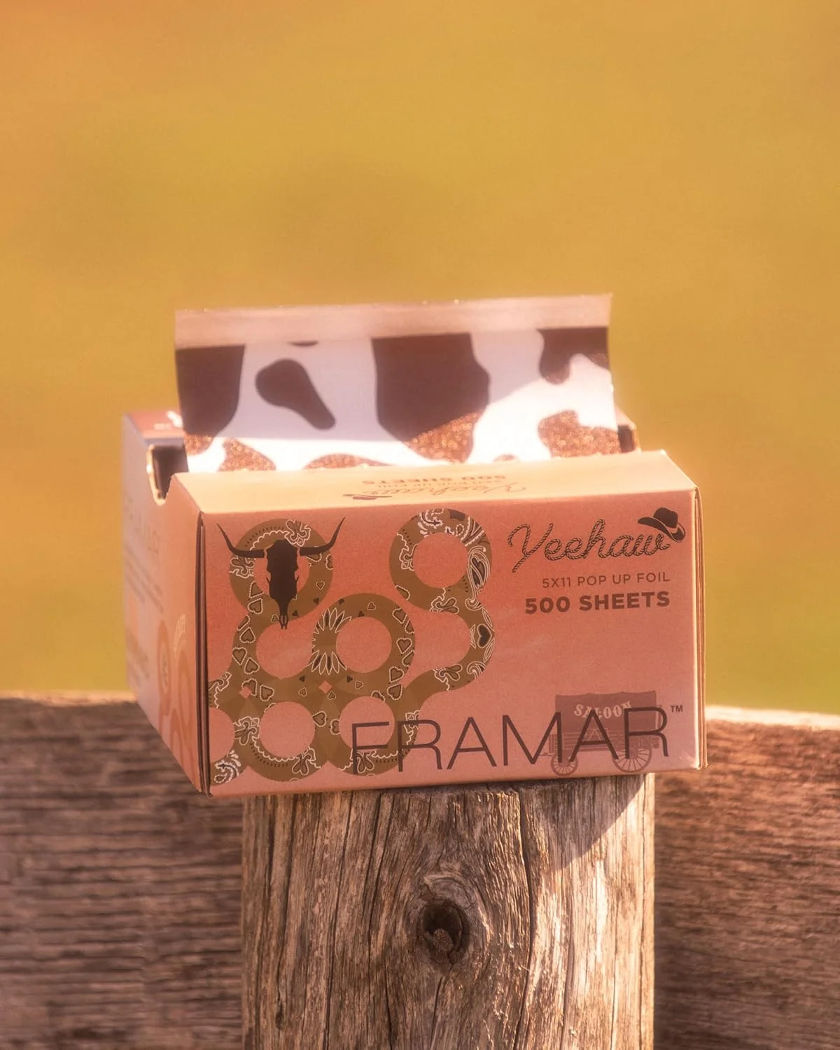 فویل مو FRAMAR برای هایلایت مو، فویل مو برای رنگ کردن، ورق فویل مو 500 عددی، فویل آلومینیومی سالن مو برای هایلایت مو، فویل برای مو، فویل های هایلایت، فویل های سالن، فویل مو Yeehaw