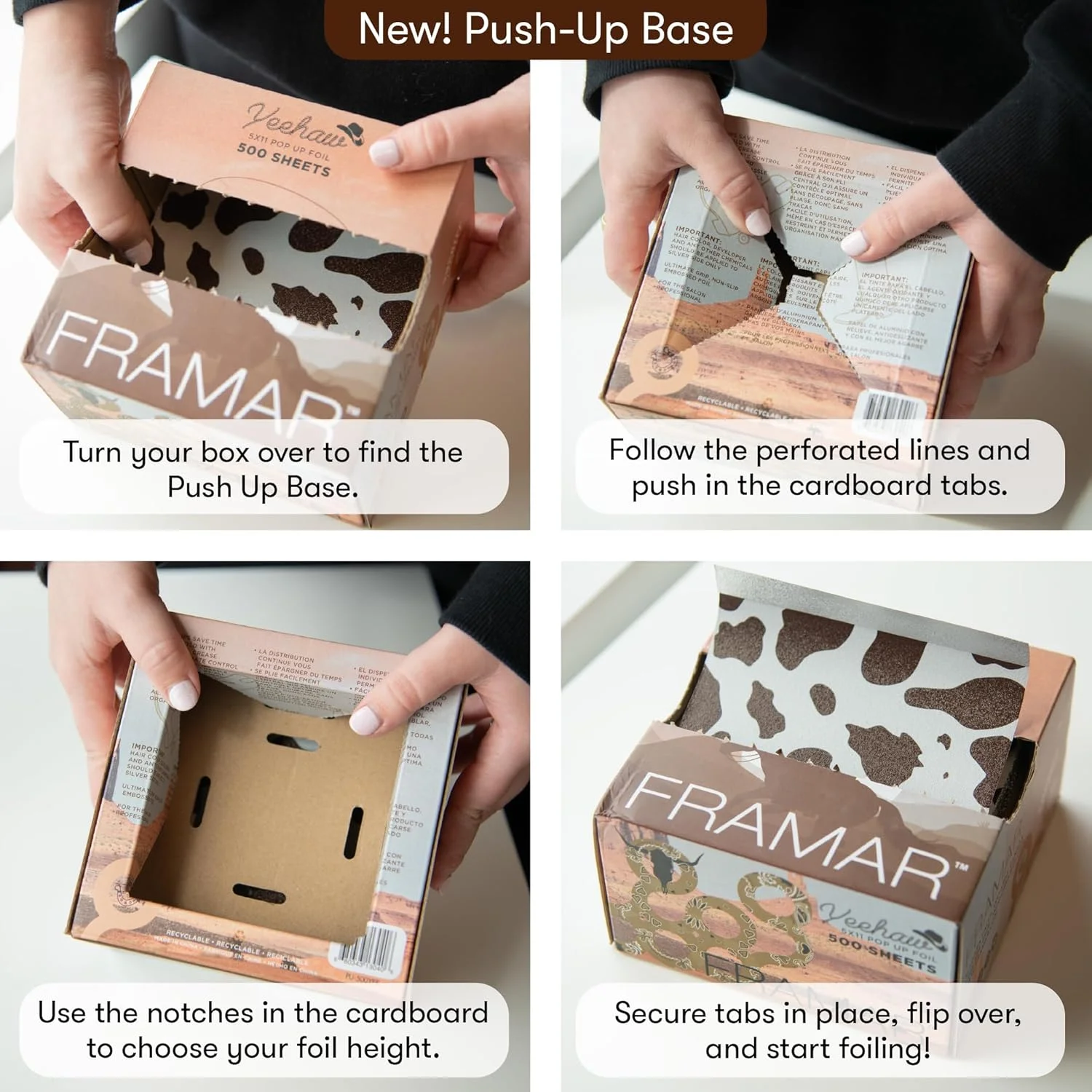 فویل مو FRAMAR برای هایلایت مو، فویل مو برای رنگ کردن، ورق فویل مو 500 عددی، فویل آلومینیومی سالن مو برای هایلایت مو، فویل برای مو، فویل های هایلایت، فویل های سالن، فویل مو Yeehaw