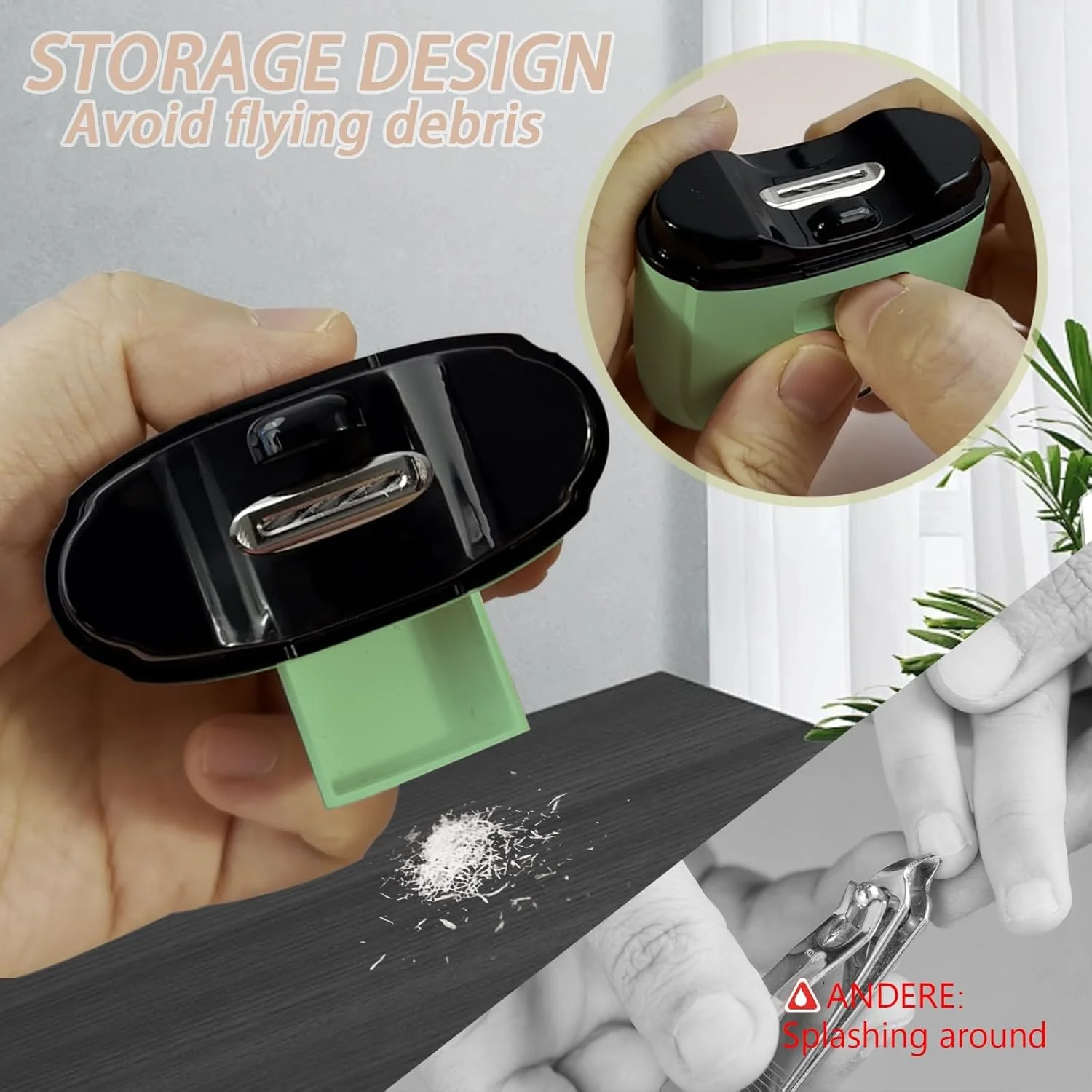 ناخن گیر برقی با سوهان ناخن - ناخن گیر اتوماتیک 3 سرعته قابل شارژ USB با چراغ LED، موتور بی صدا و جمع کننده گرد و غبار ناخن، برای بزرگسالان، سالمندان، مردان، زنان، کودکان (سبز) ناخن گیر برقی با سوهان ناخن - ناخن گیر اتوماتیک 3 سرعته قابل شارژ USB با چراغ LED، موتور بی صدا و جمع کننده گرد و غبار ناخن، برای بزرگسالان، سالمندان، مردان، زنان، کودکان (سبز)