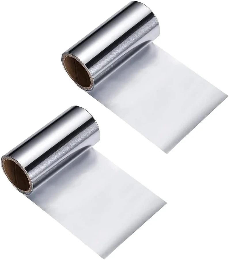 فویل مو xingriziXFL، 2 رول فویل آلومینیومی نقره ای برای هایلایت مو، مناسب برای سالن های آرایشی و مدلینگ موی DIY