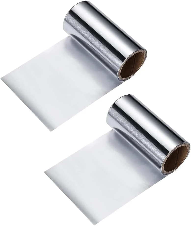 ZZQCHAAli فویل مو 2 رول فویل آلومینیومی مو فویل های نقره ای مو برای فر کردن، دکلره و رنگ کردن مو