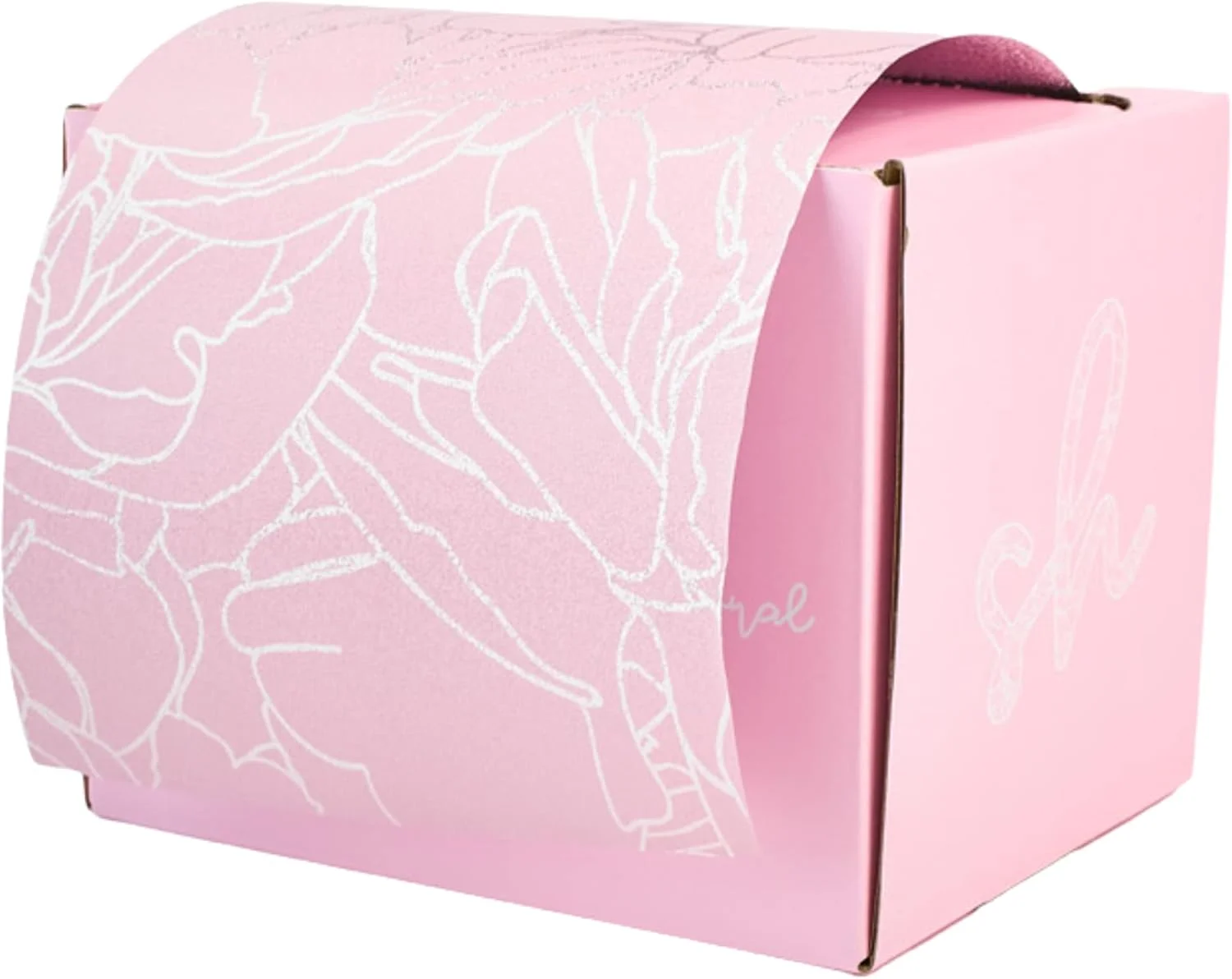 فویل اکسترا واید سیمپلی هیر، فویل رنگ برای هایلایت و بالیاژ، رول فویل مو با عرض 12.7 سانتی متر با کاتر داخلی. فویل منقش با طرح گلدار صورتی.