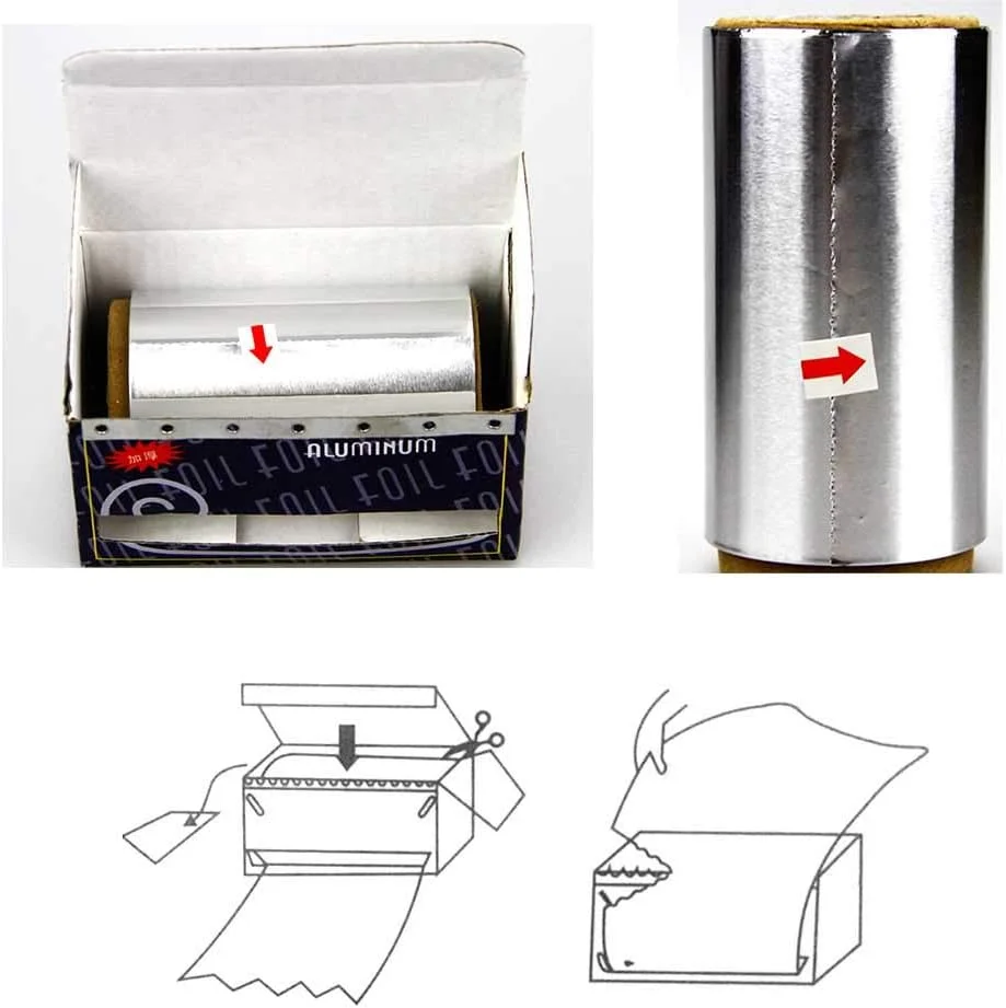 NA 1 رول فویل ورقه ای فویل مو نقره ای برای رنگ کردن مو سالن DIY ابزار هایلایت مو