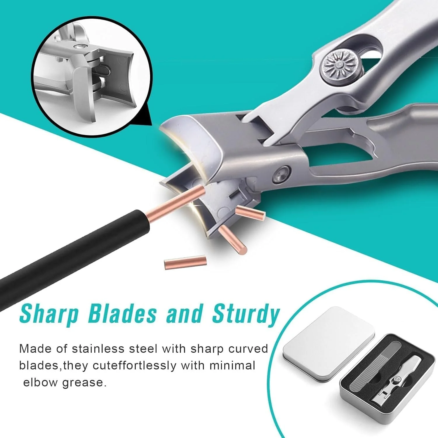 ناخن گیر آلمانی مردانه، ناخن گیر فوق العاده تیز و لوکس، ناخن گیر حرفه ای، ناخن گیر انگشت شست پا فوق العاده بزرگ و سنگین برای سالمندان با سوهان گیرنده (نقره ای) ناخن گیر آلمانی مردانه، ناخن گیر فوق العاده تیز و لوکس، ناخن گیر حرفه ای، ناخن گیر انگشت شست پا فوق العاده بزرگ و سنگین برای سالمندان با سوهان گیرنده (نقره ای)