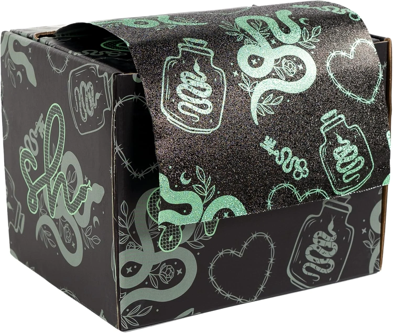 رول فویل مو طرح دار فوق پهن سیمپلی هیر با کاتر داخلی | 12.7 سانتی متر x 100 متر فویل حرفه ای آرایشگری برای هایلایت و بالیاژ - نسخه محدود جدید Serpent