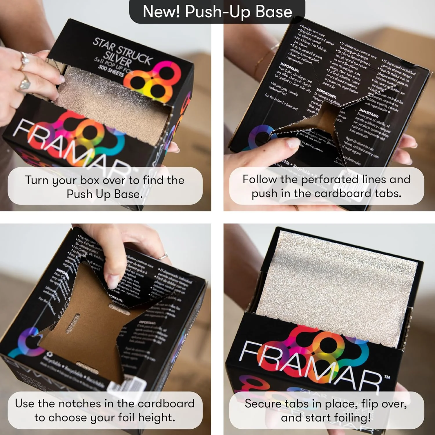 فویل مو پاپ آپ نقره ای Framar Star Struck، ورق فویل آلومینیومی، فویل های مو برای هایلایت - 500 ورق فویل فویل مو پاپ آپ نقره ای Framar Star Struck، ورق فویل آلومینیومی، فویل های مو برای هایلایت - 500 ورق فویل