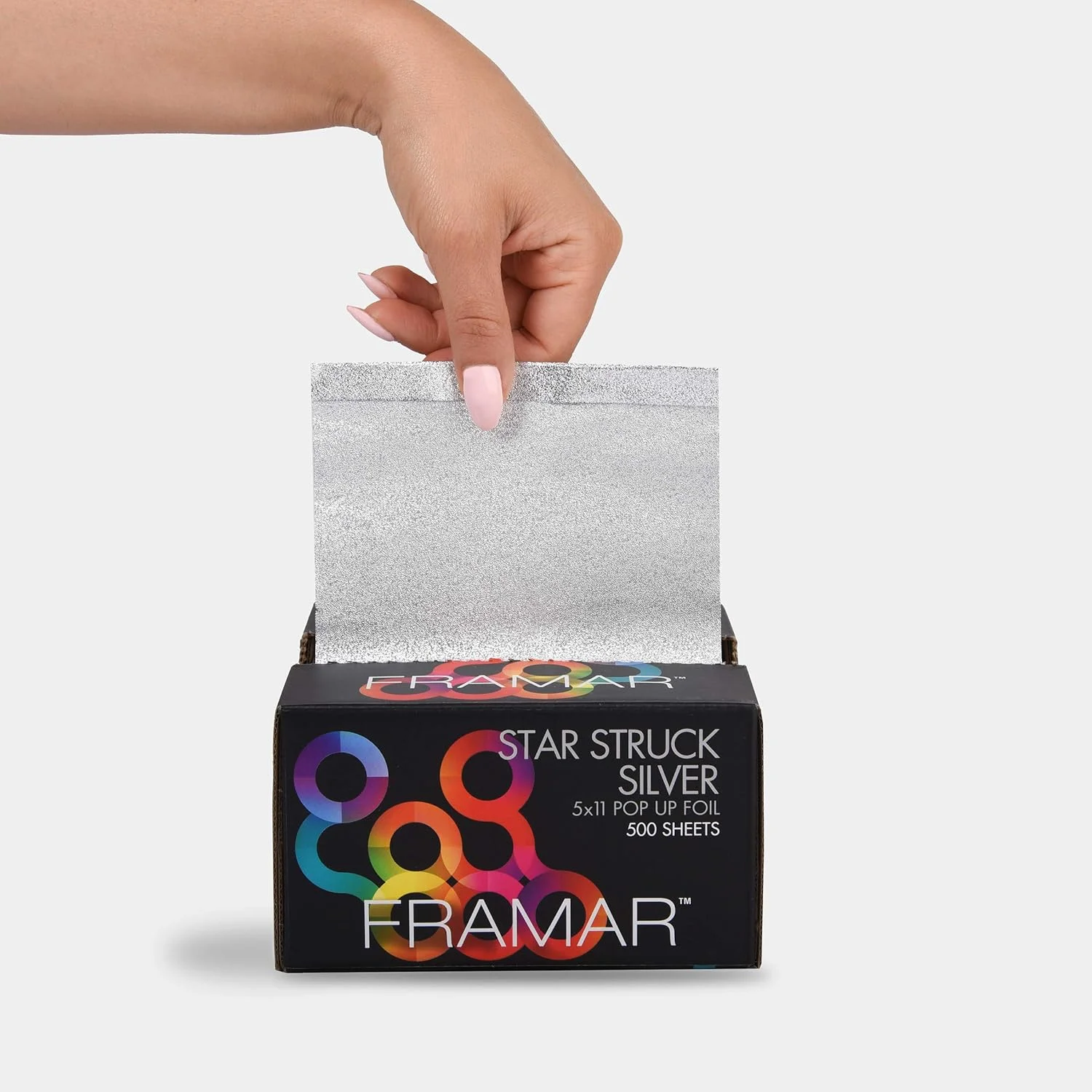 فویل مو پاپ آپ نقره ای Framar Star Struck، ورق فویل آلومینیومی، فویل های مو برای هایلایت - 500 ورق فویل فویل مو پاپ آپ نقره ای Framar Star Struck، ورق فویل آلومینیومی، فویل های مو برای هایلایت - 500 ورق فویل