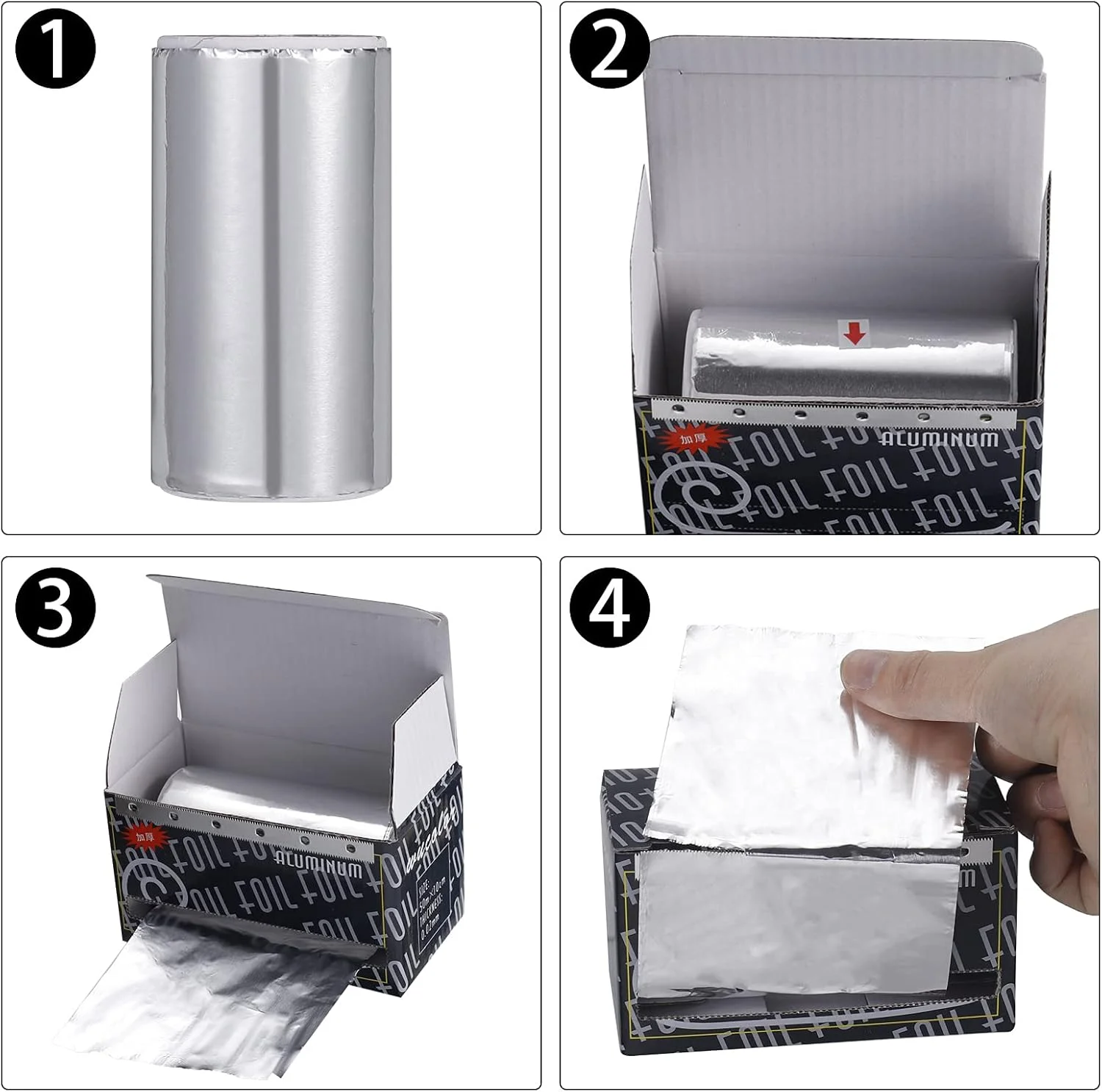 فویل موی نقره ای KASTWAVE، یک بسته 20 متری، فویل آلومینیومی نقره ای برای هایلایت و رنگ کردن مو، رول فویل مو ابزار مدلینگ آرایشگاه (عرض 9.5 سانتی متر)