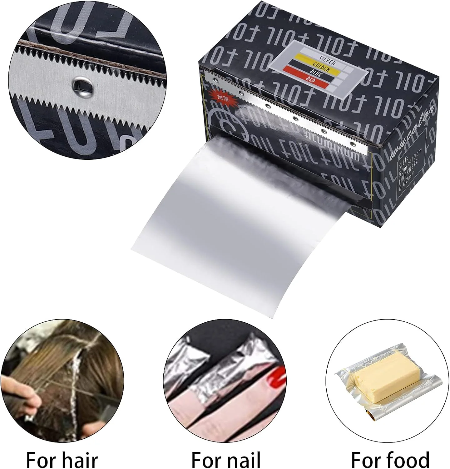 فویل موی نقره ای KASTWAVE، یک بسته 20 متری، فویل آلومینیومی نقره ای برای هایلایت و رنگ کردن مو، رول فویل مو ابزار مدلینگ آرایشگاه (عرض 9.5 سانتی متر)