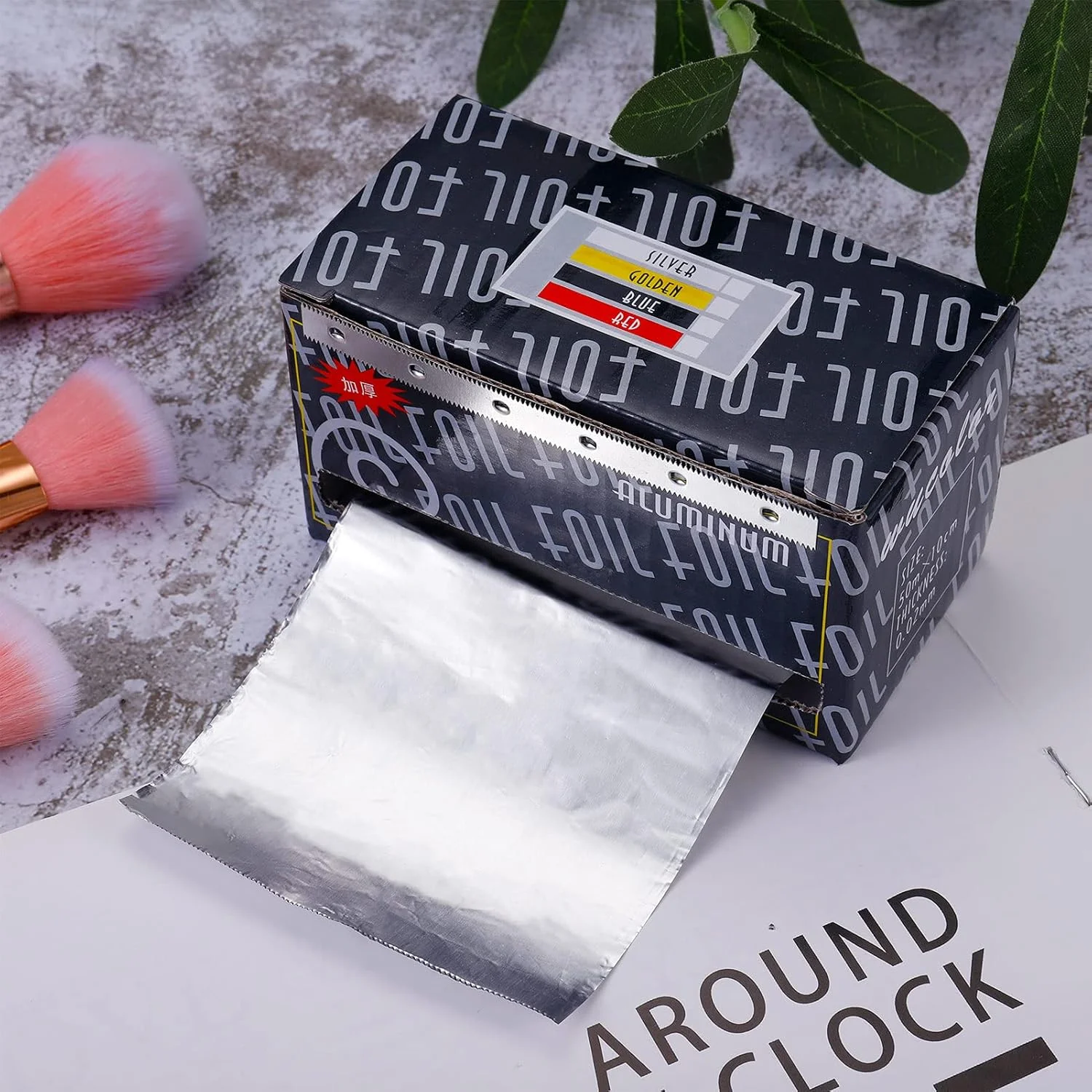 فویل موی نقره ای KASTWAVE، یک بسته 20 متری، فویل آلومینیومی نقره ای برای هایلایت و رنگ کردن مو، رول فویل مو ابزار مدلینگ آرایشگاه (عرض 9.5 سانتی متر)