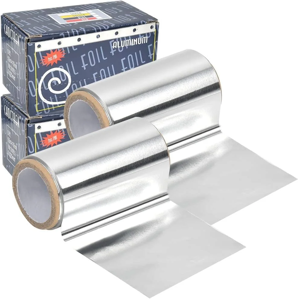 فویل آلومینیومی مو MAKINGTEC، فویل نقره ای برای هایلایت مو، ابزار حرفه ای آرایشگری برای رنگ و هایلایت مو (عرض 8.4 سانتی متر، طول 4 متر)