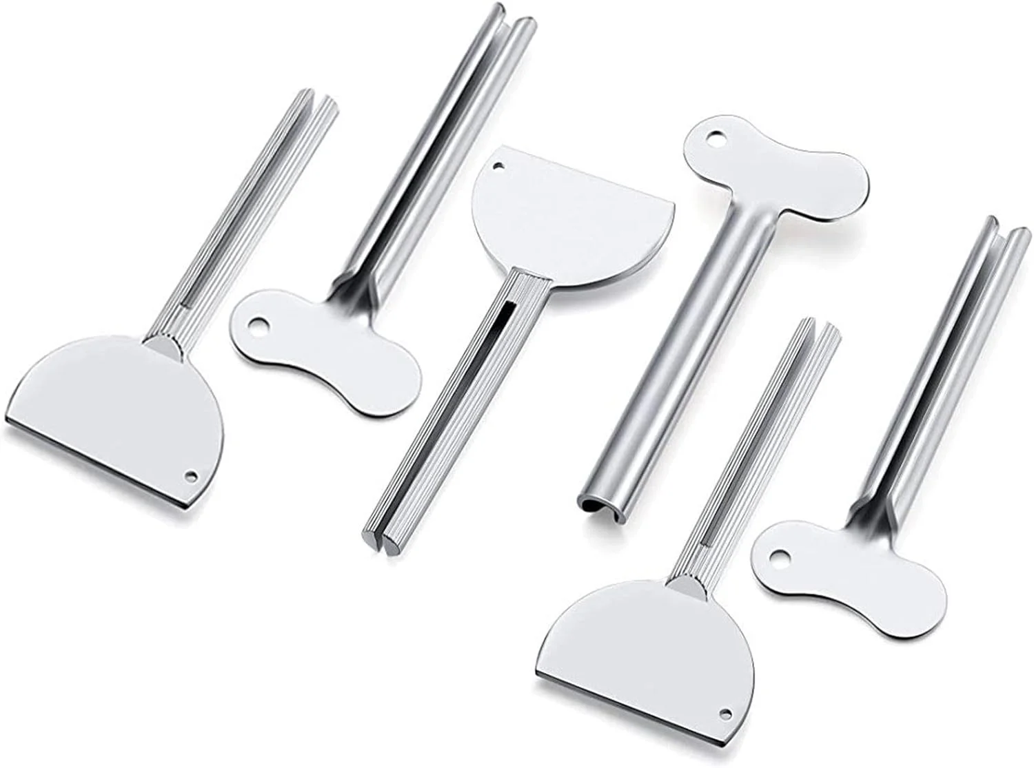 غلتک فشار دهنده خمیر دندان - مجموعه 6 عددی غلتک لوله خمیر دندان قابل استفاده مجدد، کلید پخش کننده خمیر دندان، ابزار رنگ مو و غلتک رنگ