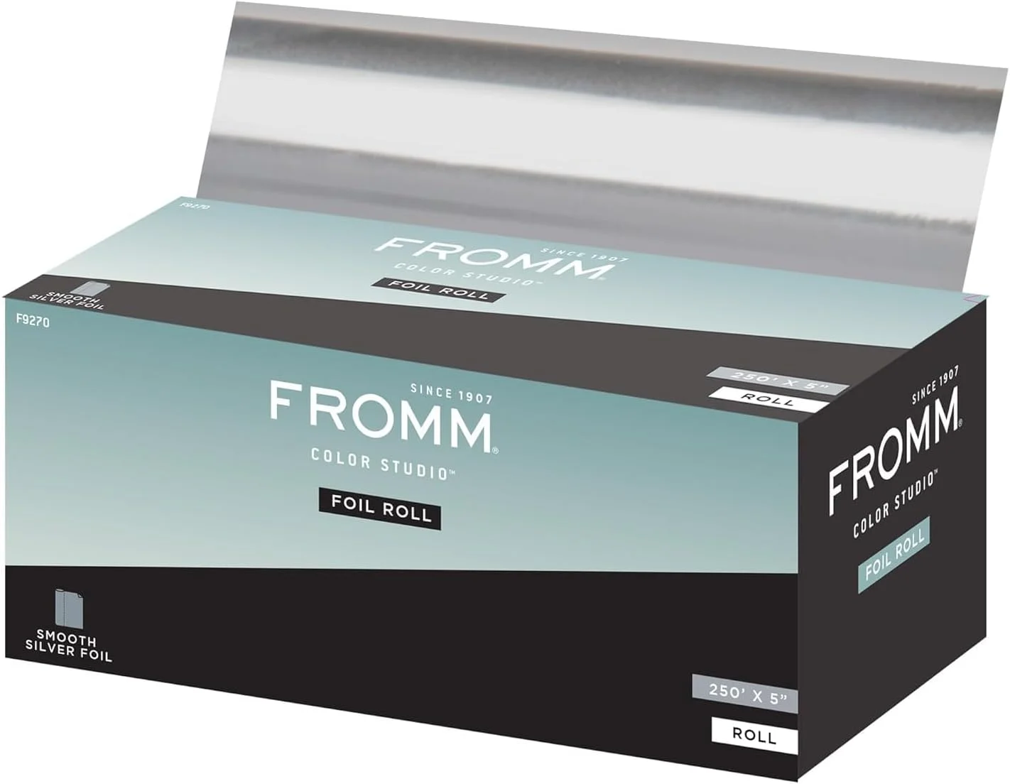 رول فویل آلومینیومی نقره ای فروم کالر استودیو برای هایلایت و رنگ کردن مو، 5 اینچ در 250 فوت، قابل برش به هر طول، لوازم ضروری آرایشگر مو
