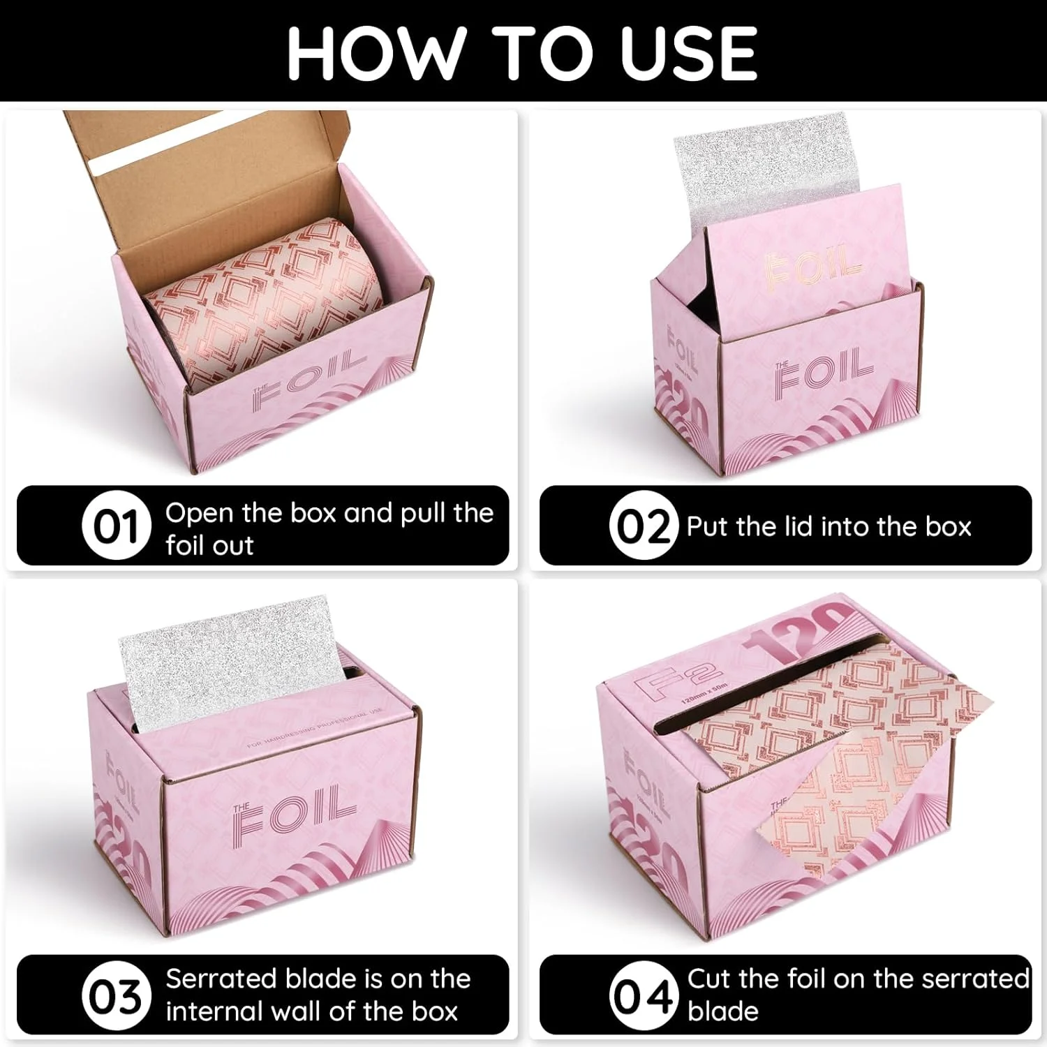 رول فویل آلومینیومی منقش Segbeauty، 50 متر فویل مو برای هایلایت، فویل آلومینیومی صورتی، ابزار رنگ مو برای رنگ کردن و هایلایت مو