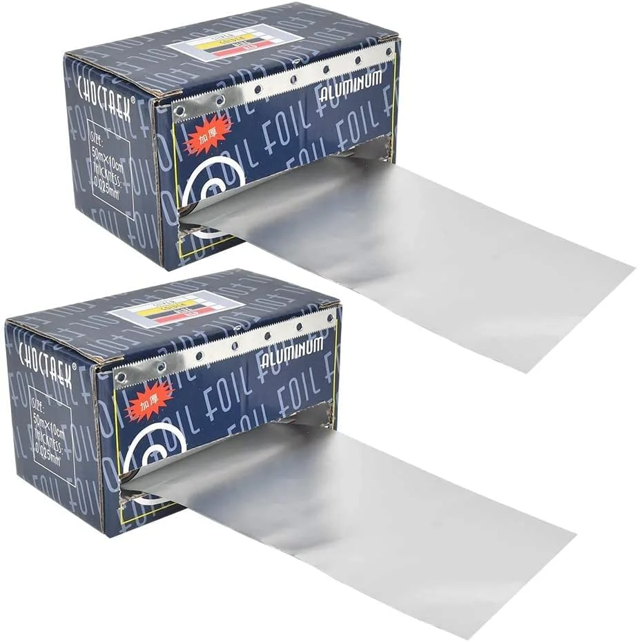 فویل آلومینیومی مو MAKINGTEC، فویل نقره ای برای هایلایت مو، ابزار حرفه ای آرایشگری برای رنگ و هایلایت مو (عرض 8.4 سانتی متر، طول 4 متر)