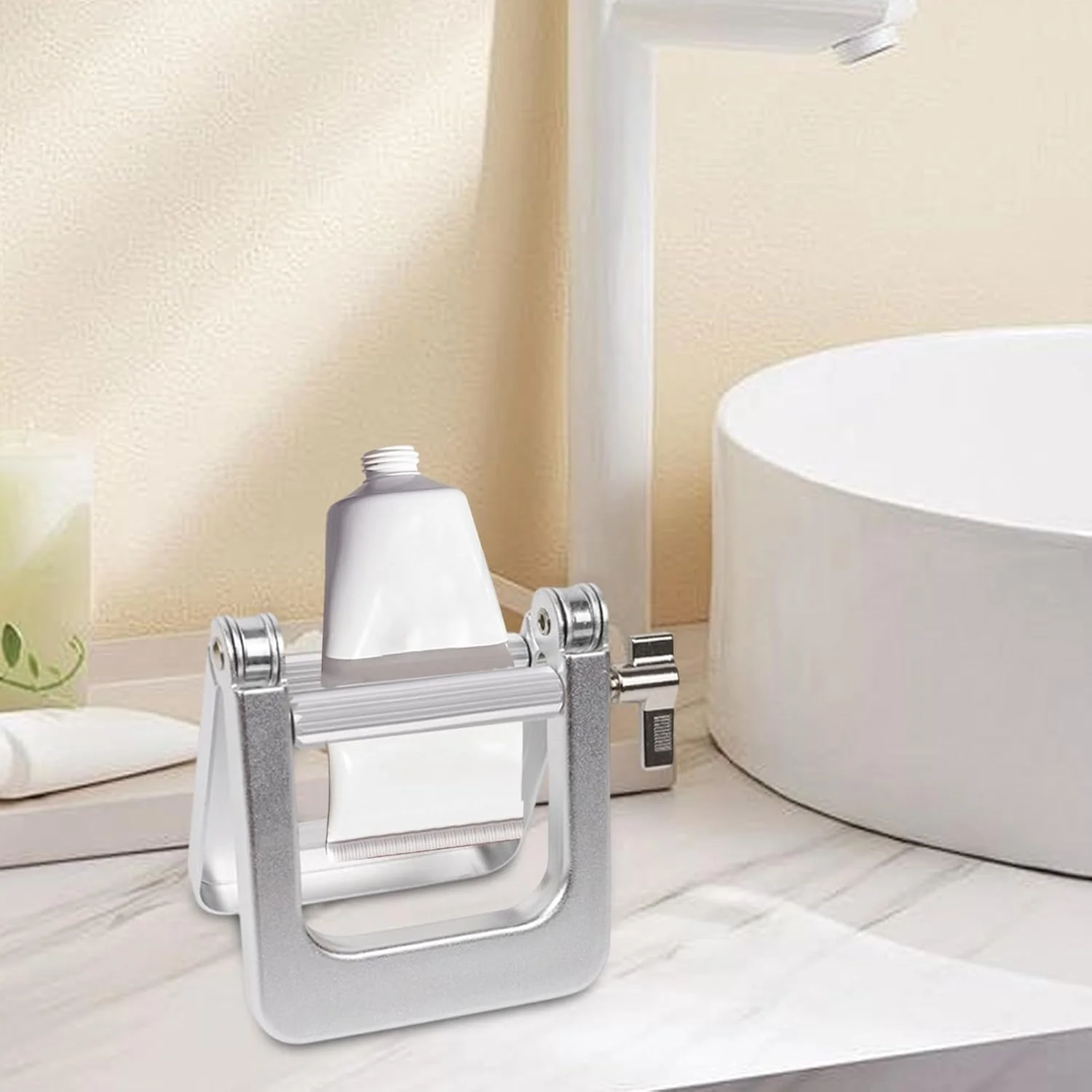 فشار دهنده خمیر دندان | فشار دهنده لوله ای خمیر دندان، نگهدارنده فشار دهنده خمیر حمام برای پیشخوان، روشویی، استودیو، سالن، لوسیون، مسافرت، بزرگسالان، سالمندان، رنگ مو