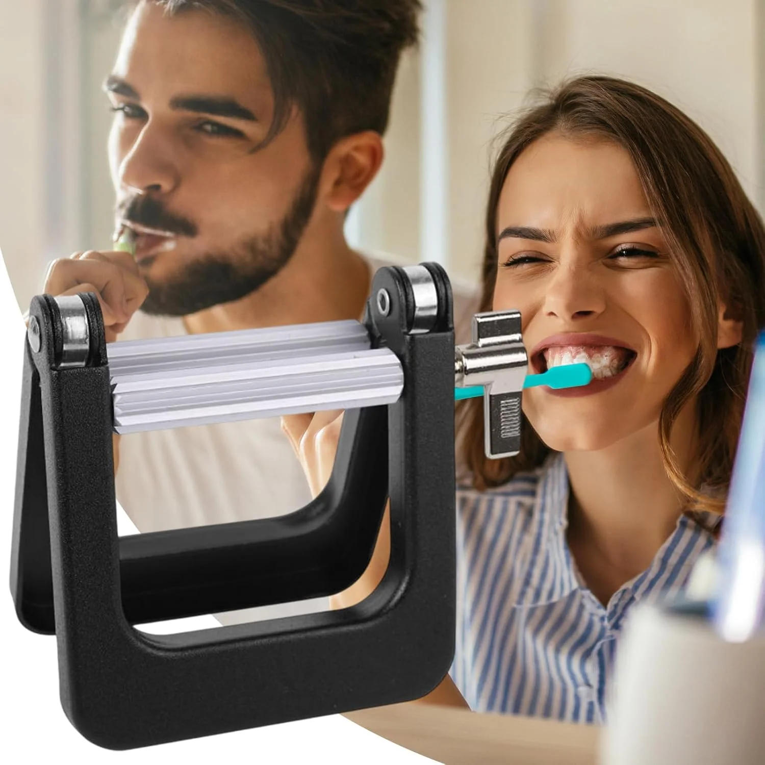 فشار دهنده خمیر دندان - فشار دهنده فلزی تیوب رنگ - گیره فشار دهنده صرفه جویی در فضا برای رنگدانه، نرم کننده، لوسیون، رنگ مو، مناسب برای روشویی، استودیو، سالن و مسافرت