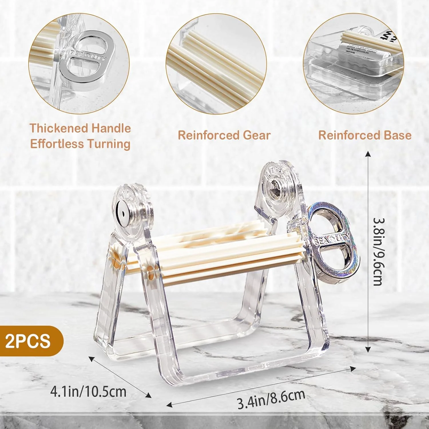 غلطک فشار دهنده تیوب پلاستیکی 2 عددی - فشار دهنده بادوام تیوب برای رنگ، خمیر دندان، رنگ مو - ایده آل برای هنرمندان، سالن ها و کارهای DIY (سفید - 2 عدد) غلطک فشار دهنده تیوب پلاستیکی 2 عددی - فشار دهنده بادوام تیوب برای رنگ، خمیر دندان، رنگ مو - ایده آل برای هنرمندان، سالن ها و کارهای DIY (سفید - 2 عدد)