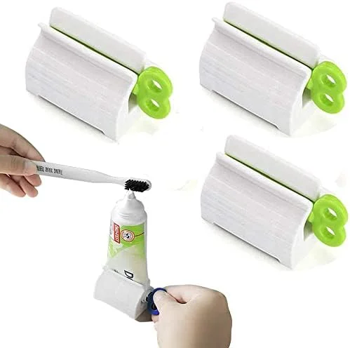 مجموعه ۳ عددی فشار دهنده چند منظوره تیوبی Maogear، نگهدارنده خمیر دندان حمام، فشار دهنده رنگ مو/لوازم آرایشی/رنگ روغن (۳ عددی - سبز)