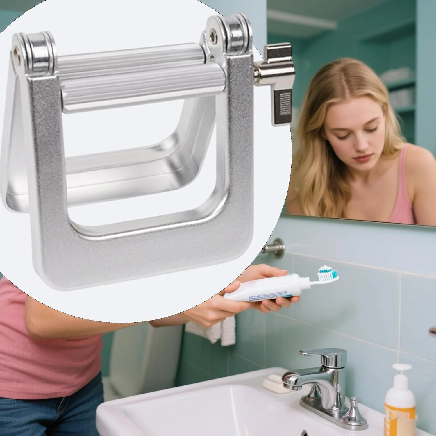 ابزار فشار دهنده تیوب - فشار دهنده فلزی تیوب رنگ | نگهدارنده فشار دهنده خمیر حمام برای میز، استودیو، سالن، لوسیون، مسافرت، بزرگسالان، سالمندان، رنگ مو