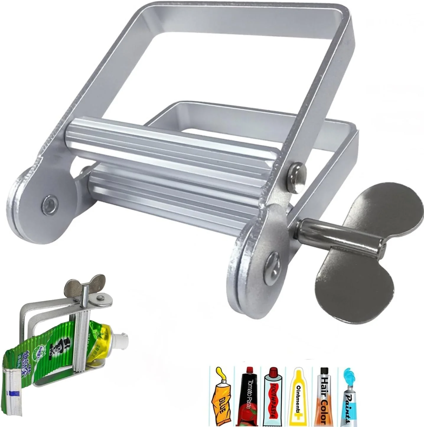 فشار دهنده خمیر دندان، فشار دهنده تیوپ، فشار دهنده تیوپ برای همه تیوپ ها، استیل ضد زنگ، فشار دهنده، خمیر دندان، آرایشگر، رنگ مو، کرم دست، ابزار اکسترودر لاک، غلتک تیوپ فلزی، رنگ مو