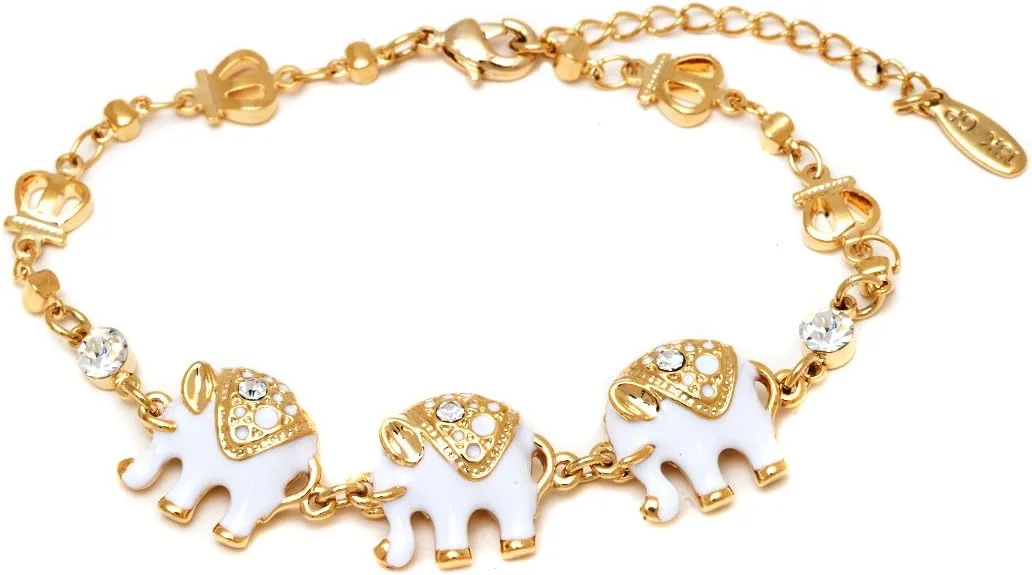 دستبند سه فیل بارزل با روکش طلای 18 عیار