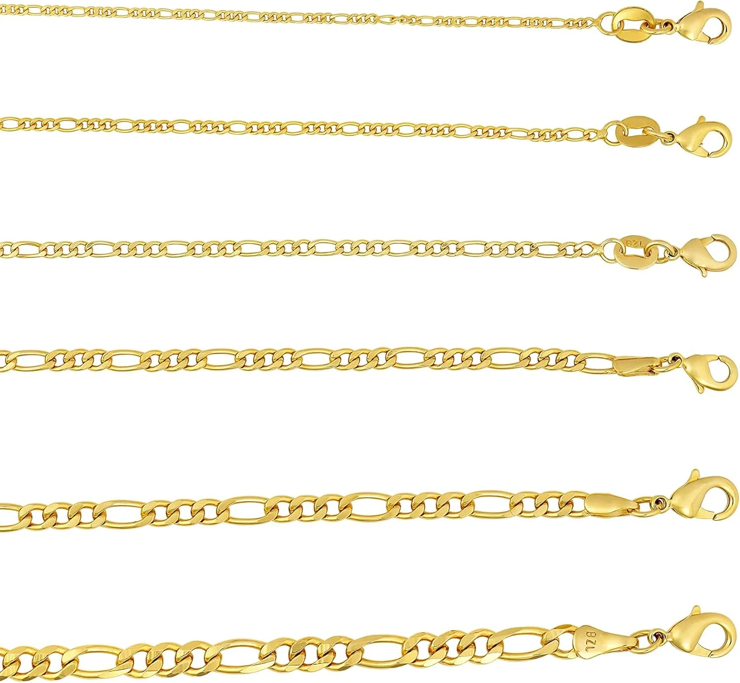 دستبند زنجیری طرح فیگارو با روکش طلای 18 عیار Barzel - ساخت برزیل